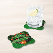 Matching Green Merry Christmas Gold Bells Untersetzer (Vor Ort)