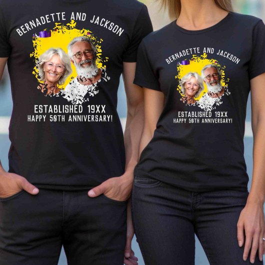 Matching Großeltern Jubiläumsname Foto T-Shirt