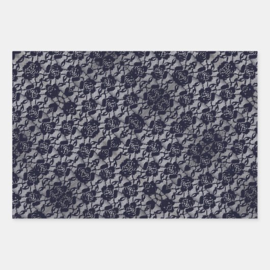 Matching Halloween Black Rose Goth White Lace Red Geschenkpapier Set (Vorderseite 3)