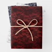 Matching Halloween Black Rose Goth White Lace Red Geschenkpapier Set (Beispiel)