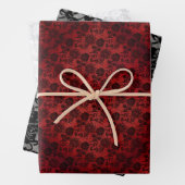 Matching Halloween Black Rose Goth White Lace Red Geschenkpapier Set (Beispiel)