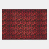 Matching Halloween Black Rose Goth White Lace Red Geschenkpapier Set (Vorderseite 2)