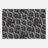 Matching Halloween Black Rose Goth White Lace Red Geschenkpapier Set (Vorderseite)