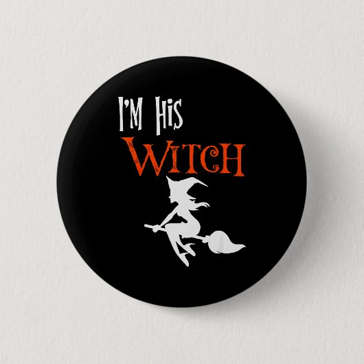 Matching Halloween I'm His Witch_i'm Her Boo Coupl Button (Vorderseite)