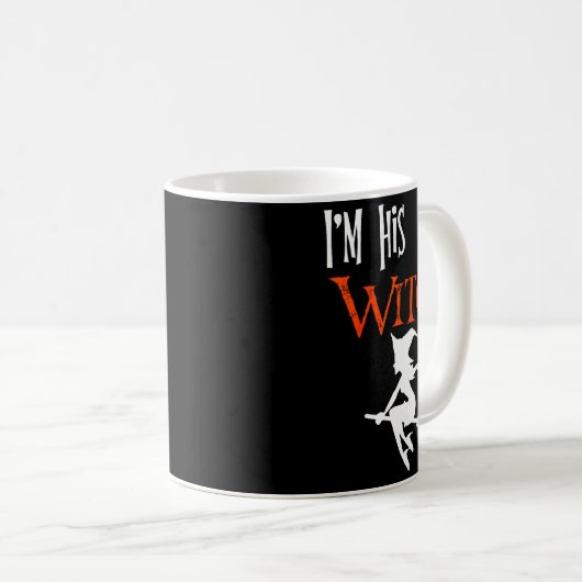 Matching Halloween I'm His Witch_i'm Her Boo Coupl Kaffeetasse (VorderseiteRechts)