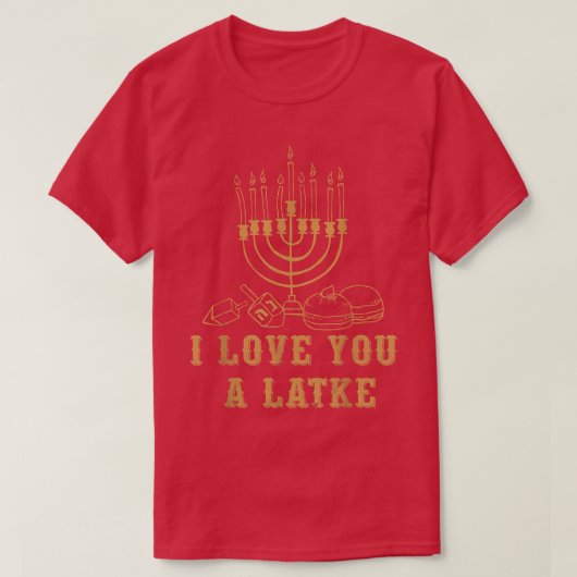 Matching Hanukkah I Liebe Sie in Latke Jewish Holi T-Shirt (Design vorne)