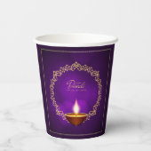 Matching Happy Diwali Lila Pappbecher (Rückseite)