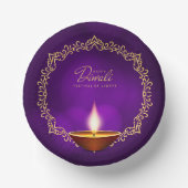 Matching Happy Diwali Lila Pappteller (Vorderseite)