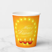 Matching Happy Diwali Yellow Paper Pappbecher (Rückseite)