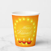 Matching Happy Diwali Yellow Paper Pappbecher (Vorderseite)