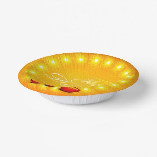 Matching Happy Diwali Yellow Pappteller (Gewinkelt)