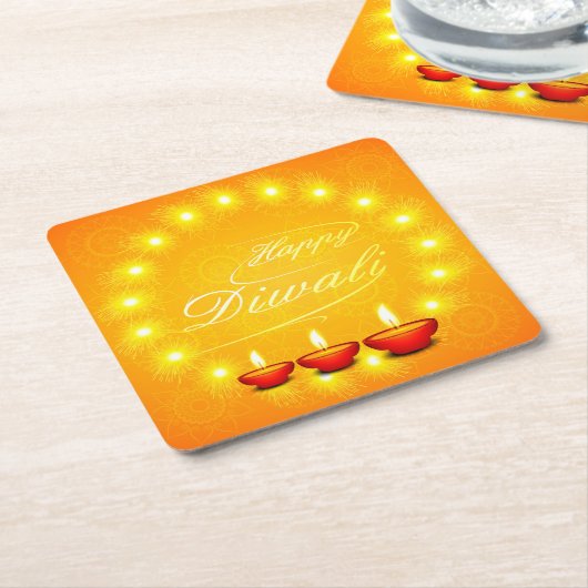 Matching Happy Diwali Yellow Rechteckiger Pappuntersetzer (angewinkelt)