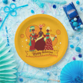 Matching Happy Kwanzaa 3 Ladys 9" Pappteller (Party)
