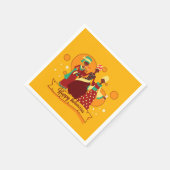 Matching Happy Kwanzaa 3 Ladys Yellow Cocktail Serviette (Ecke)