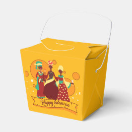 Matching Happy Kwanzaa 3 Ladys Yellow Geschenkschachtel