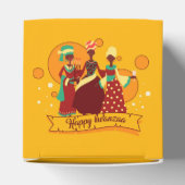 Matching Happy Kwanzaa 3 Ladys Yellow Geschenkschachtel (Oben)