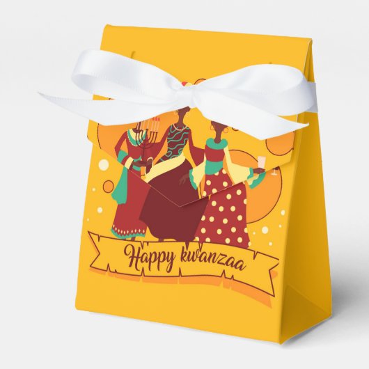 Matching Happy Kwanzaa 3 Ladys Yellow Geschenkschachtel (Vorderseite)