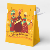 Matching Happy Kwanzaa 3 Ladys Yellow Geschenkschachtel (Rückseite)