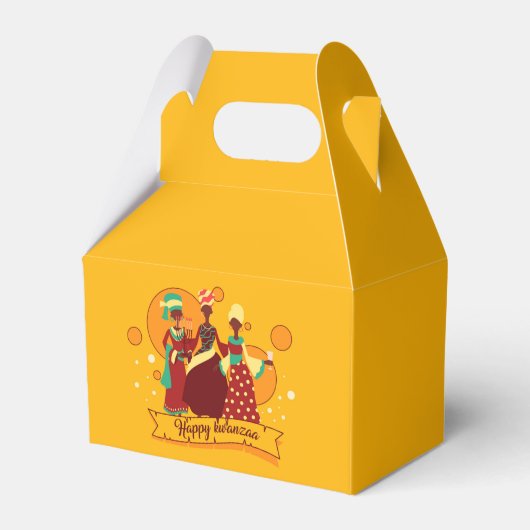 Matching Happy Kwanzaa 3 Ladys Yellow Geschenkschachtel (Vorderseite)