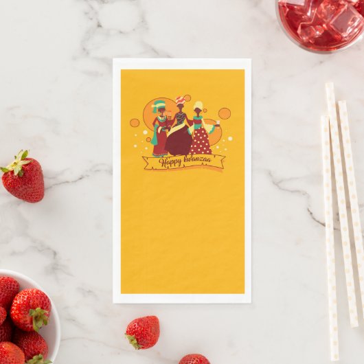 Matching Happy Kwanzaa 3 Ladys Yellow Serviette (Beispiel)