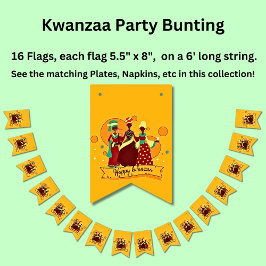 Matching Happy Kwanzaa 3 Ladys Yellow Wimpelkette