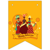 Matching Happy Kwanzaa 3 Ladys Yellow Wimpelkette (Zweite Fahne)