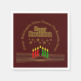 Matching Happy Kwanzaa Sieben Principles Cocktail Serviette