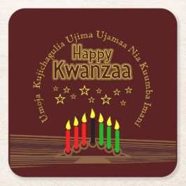Matching Happy Kwanzaa Sieben Prinzipien Rechteckiger Pappuntersetzer