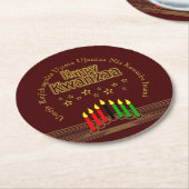 Matching Happy Kwanzaa Sieben Prinzipien Runder Pappuntersetzer (Angewinkelt)