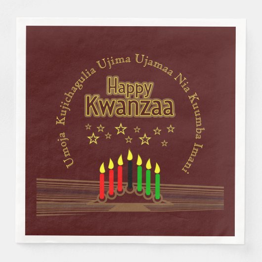 Matching Happy Kwanzaa Sieben Prinzipien Serviette (Vorderseite)