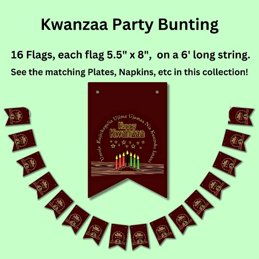 Matching Happy Kwanzaa Sieben Prinzipien Wimpelkette