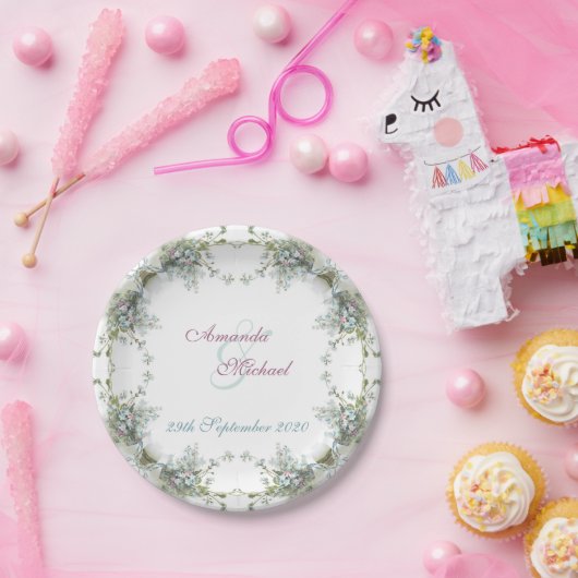 Matching Hochzeit Set vergessen mir Noten Pappteller (Party)