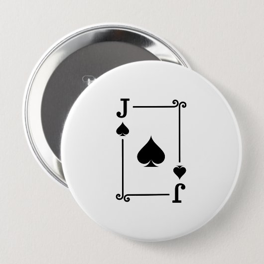Matching Jack Spades Anzug Spielkarten Moderne Button (Vorne & Hinten)