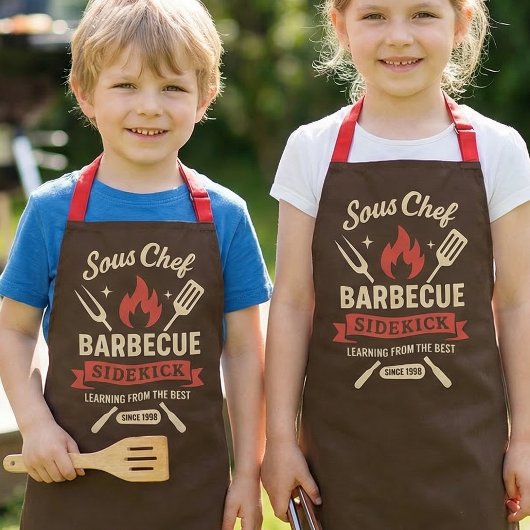 Matching Kids Barbecue Aprons for Cooking  Schürze