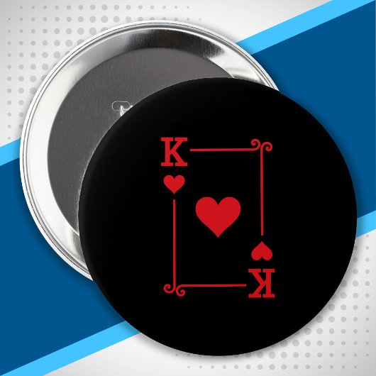 Matching King Hearts Anzug Spielkarten Moderne Button
