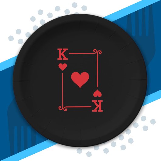 Matching King Hearts Anzug Spielkarten Moderne Pappteller