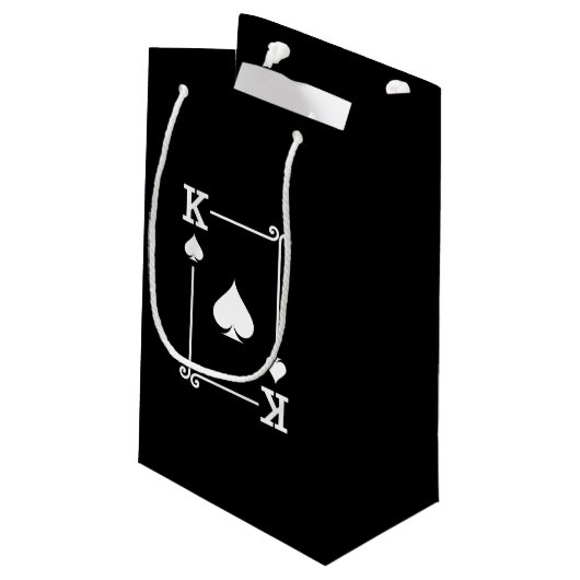 Matching King Spades Anzug Playing Cards Moderne Kleine Geschenktüte (Rückseite Schrägansicht)