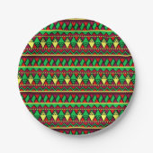 Matching Kwanzaa Yellow Black Green 7" Pappteller (Vorderseite)