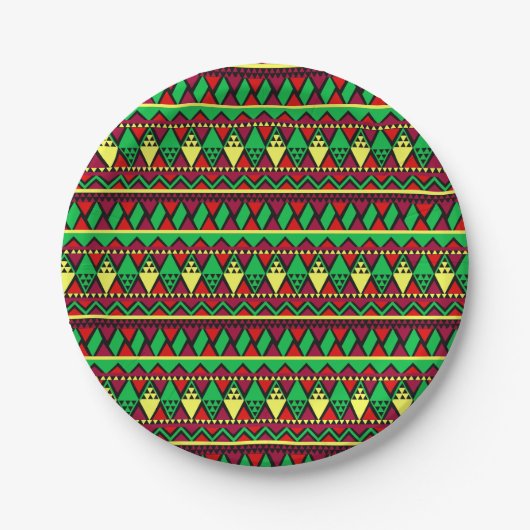 Matching Kwanzaa Yellow Black Green 7" Pappteller (Vorderseite)