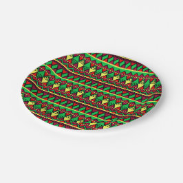Matching Kwanzaa Yellow Black Green 7" Pappteller