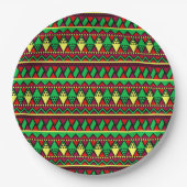 Matching Kwanzaa Yellow Black Green 9" Pappteller (Vorderseite)