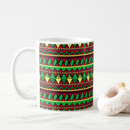 Matching Kwanzaa Yellow Red Black Green Kaffeetasse (Mit Donut)