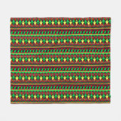Matching Kwanzaa Yellow Red Black Green Medium Fleecedecke (Vorderseite (Horizontal))
