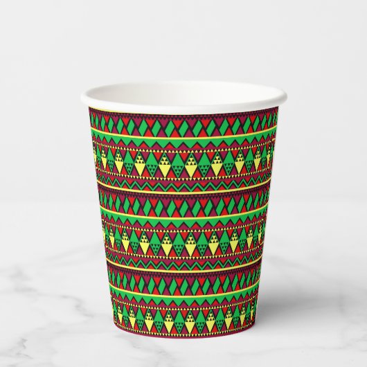 Matching Kwanzaa Yellow Red Black Green Pappbecher (Rückseite)