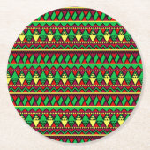 Matching Kwanzaa Yellow Red Black Green Runder Pappuntersetzer (Vorderseite)