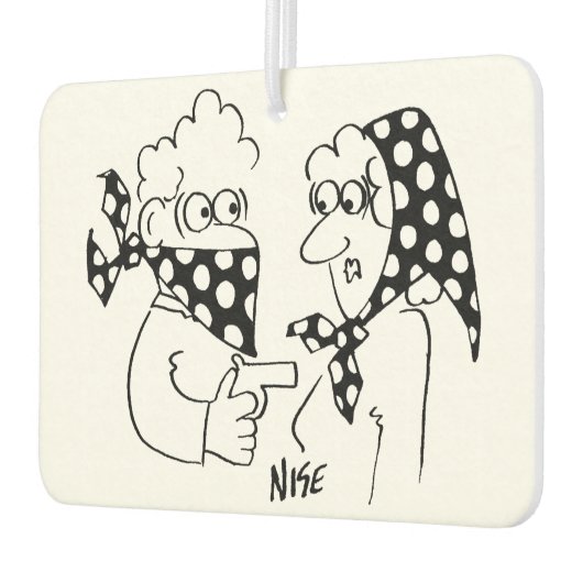 Matching Mask and Head Scarf Robbery Cartoon Autolufterfrischer (Links)