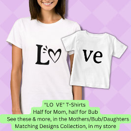 Matching Mother Daughter Baby LIEBE Herz T-Shirt
