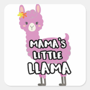 Matching Mother Daughter Mamas Little Llama Quadratischer Aufkleber