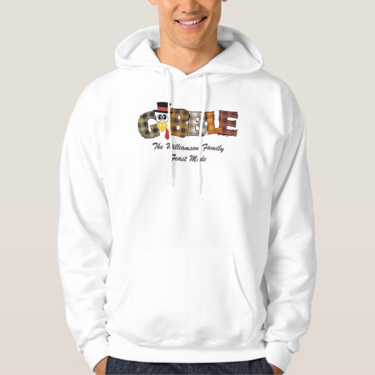 Matching Name Erntedank Couple Turkey Gobble B Hoodie (Vorderseite)