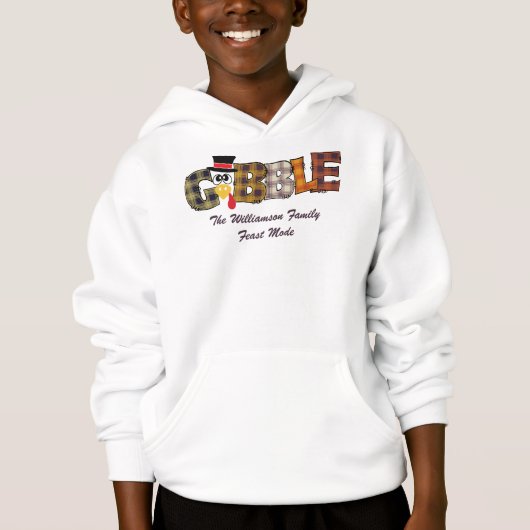 Matching Name Erntedank Couple Turkey Gobble B Hoodie (Vorderseite)